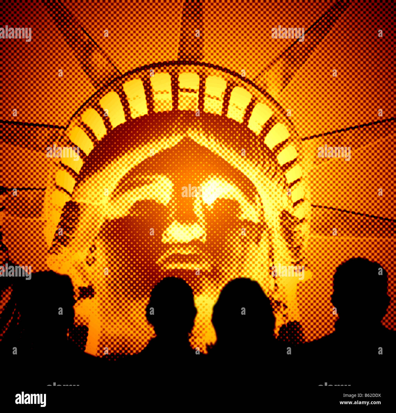 Projection Statue Statue of Liberty closeup projection digitally altered viewed by ...