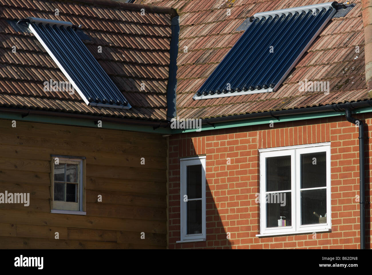 Solar evacuated tubes to heat the water of a house in Bawdsey, Suffolk ...
