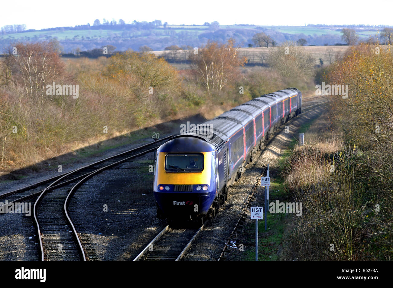 The Cotswold Line at Honeybourne, Worcestershire, England, UK Stock Photo