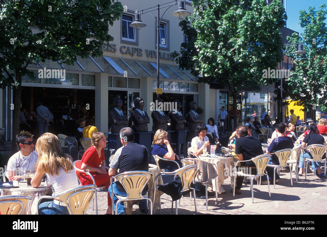 Ice Cream Parlor, Pedestrian Area, Balingen, Swabian Alb, Baden Wurttemberg, Germany Stock Photo