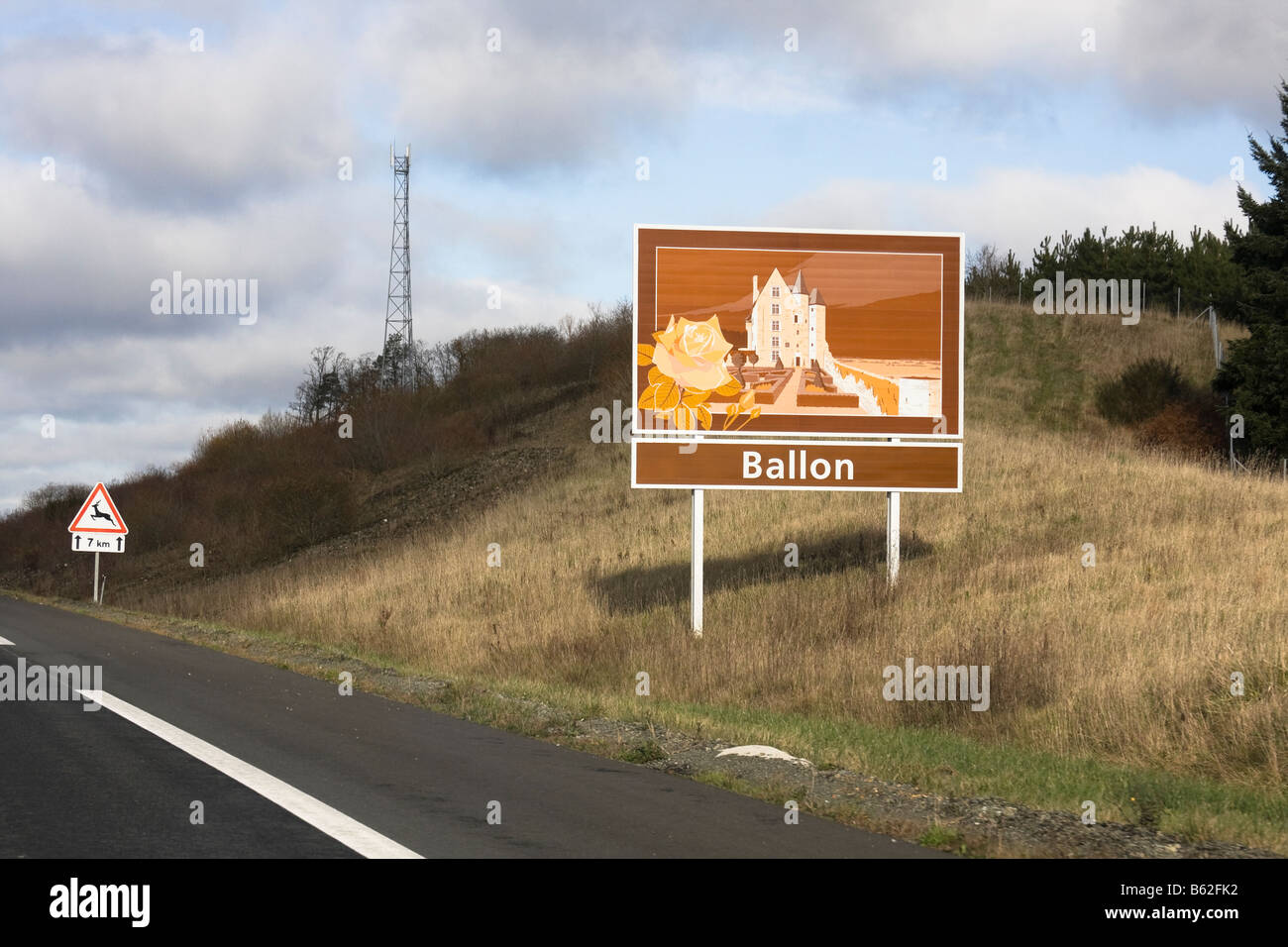 Autoroute signs - Ballon, France Stock Photo