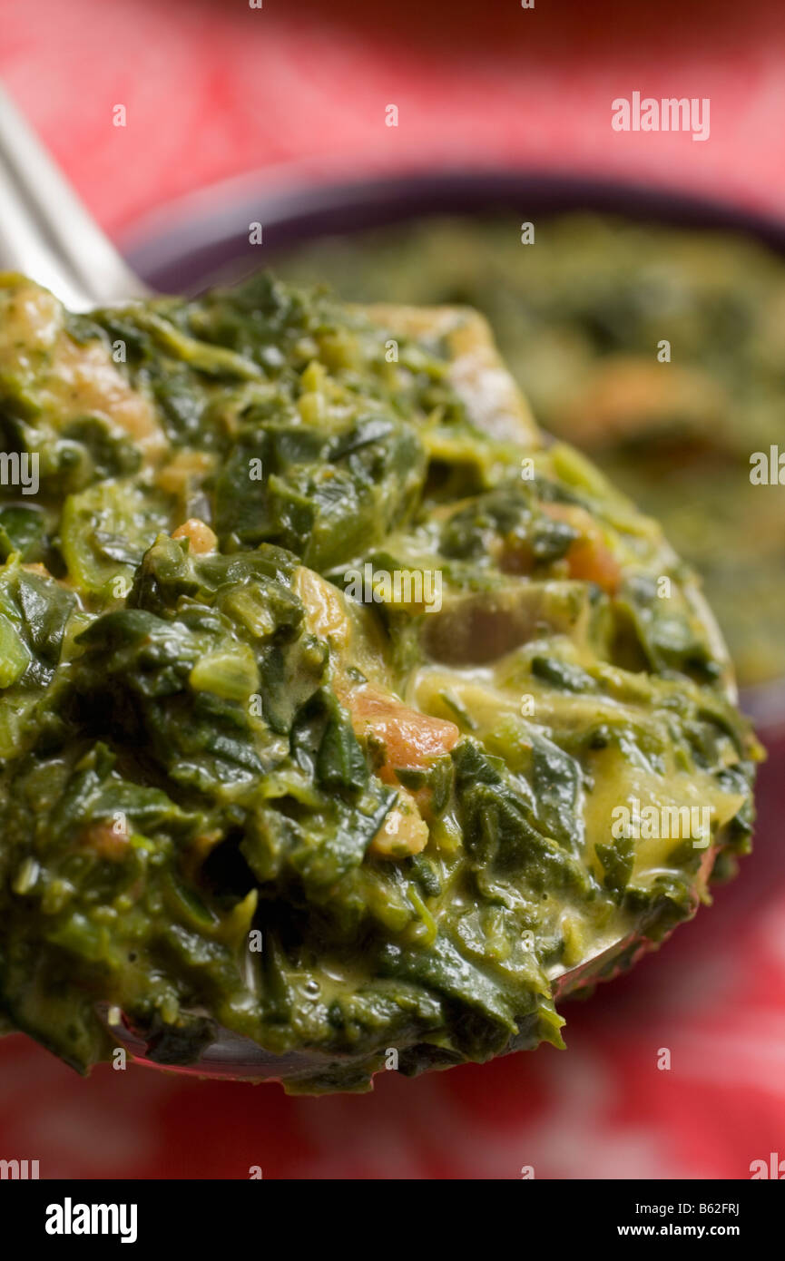 Spinach and Tomato In an African Curry Sauce Mchicha Stock Photo