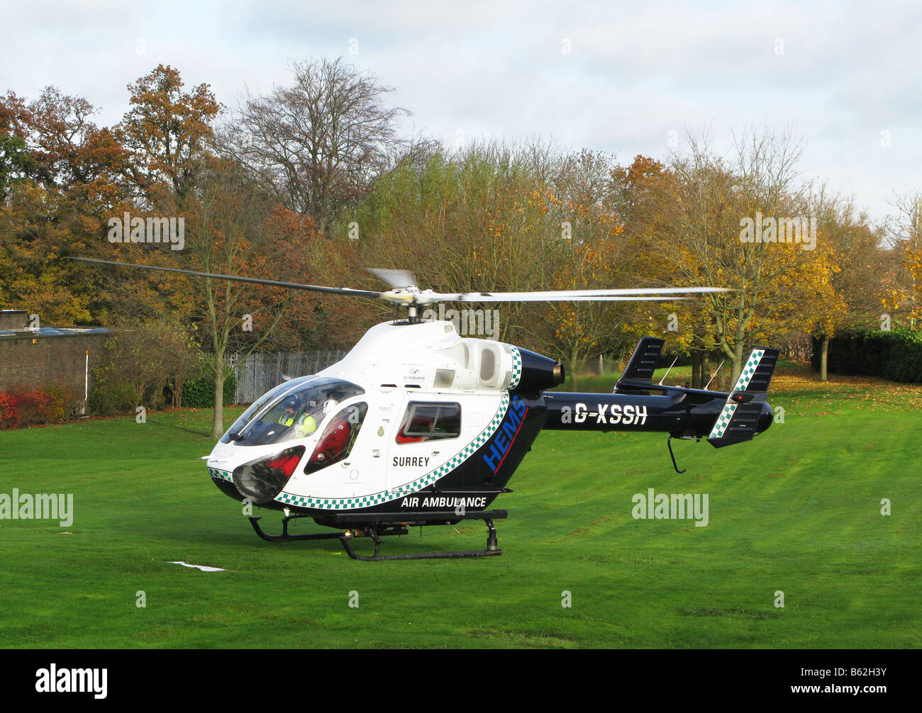 Air Ambulance Helicopter MD 902 Explorer Surrey Sussex Stock Photo