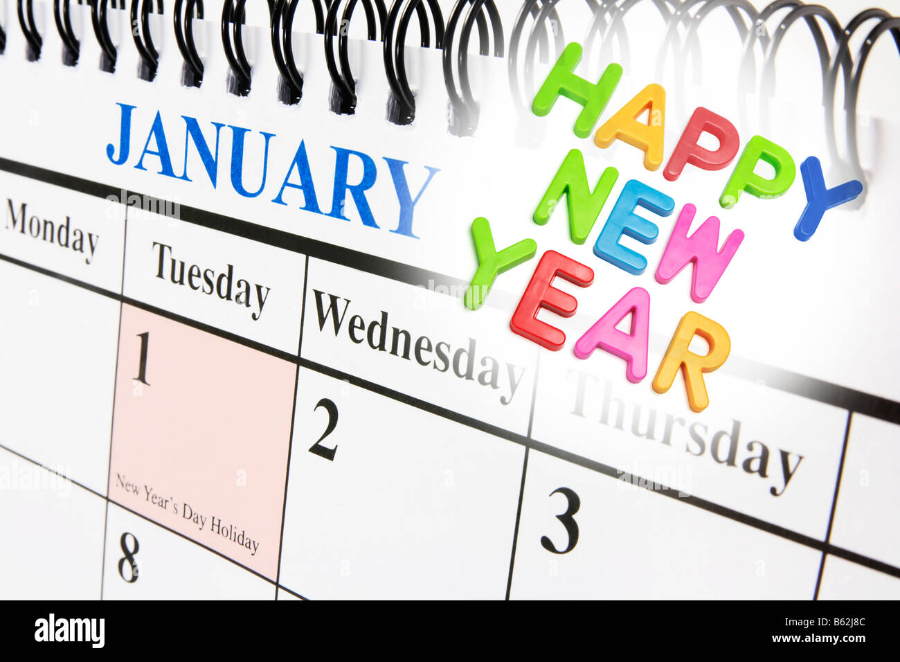 Calendar and New Year Greetings Stock Photo Alamy