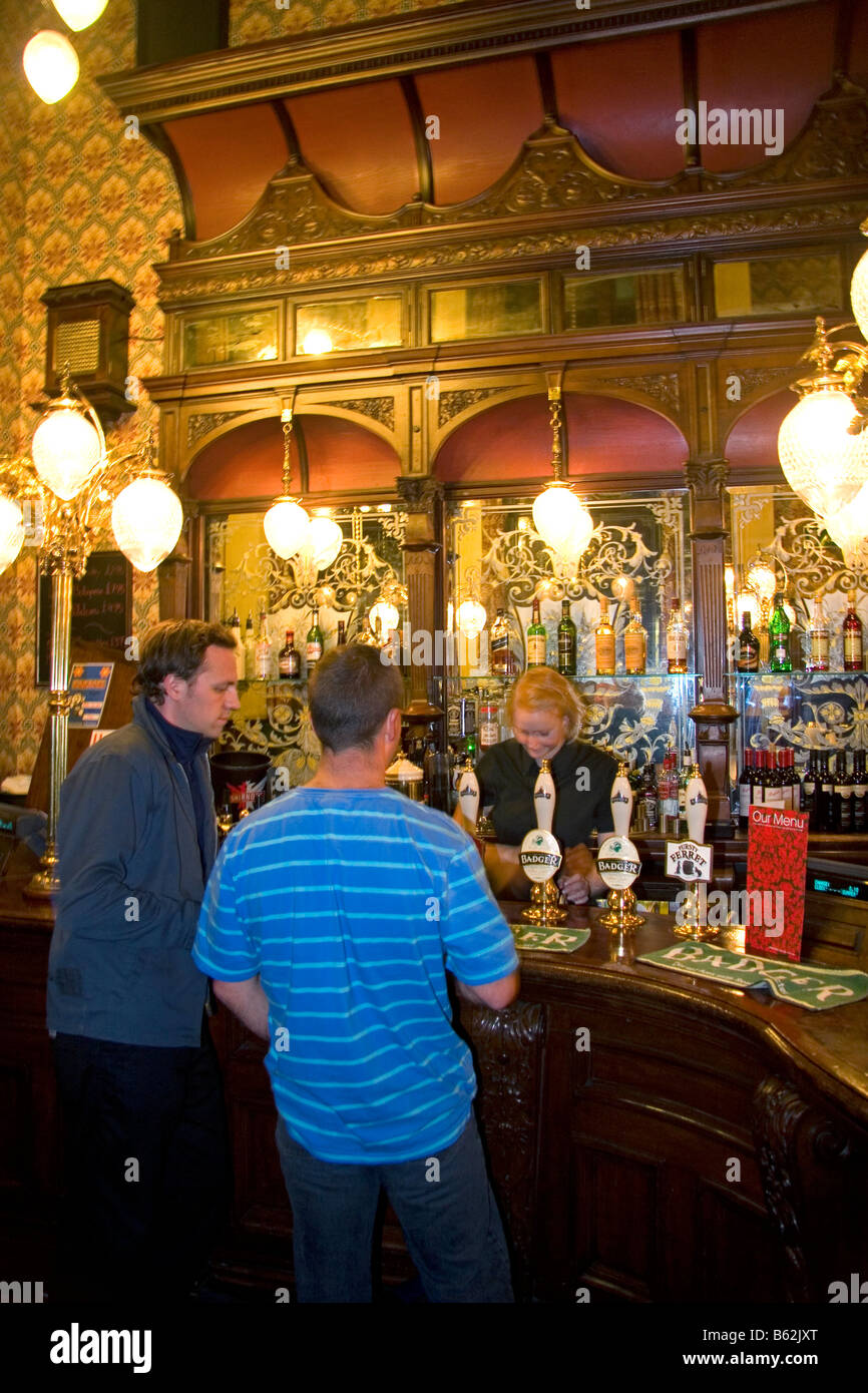 Interior of St Stephens Tavern in London England Stock Photo