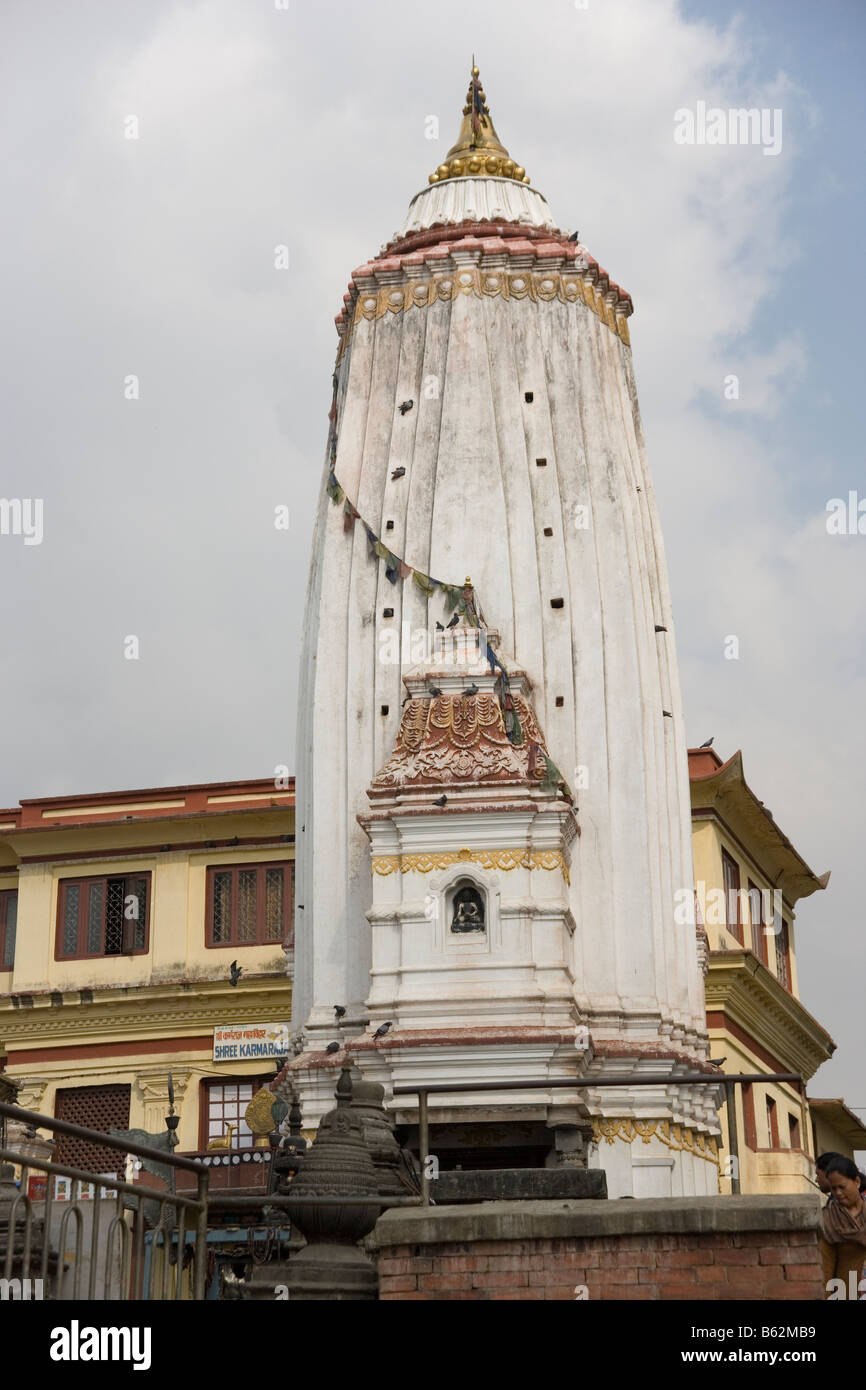 Buddhist gompa at the Buddhist temple of Swayambhunath the monkey