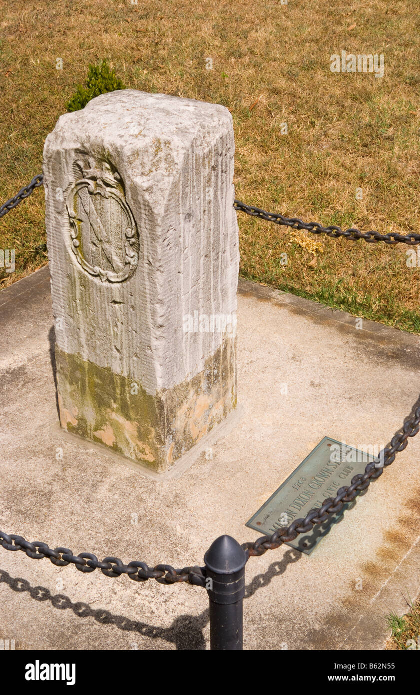 Old mason dixon marker crownstone 1764 hires stock photography and