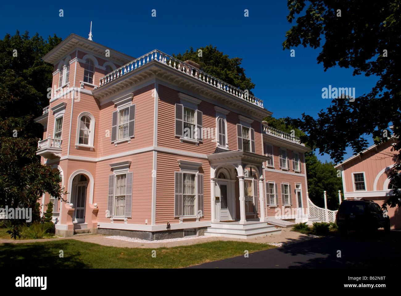 Old Victorian New England large home on street in colorful Kennebunk Maine USA Stock Photo Alamy