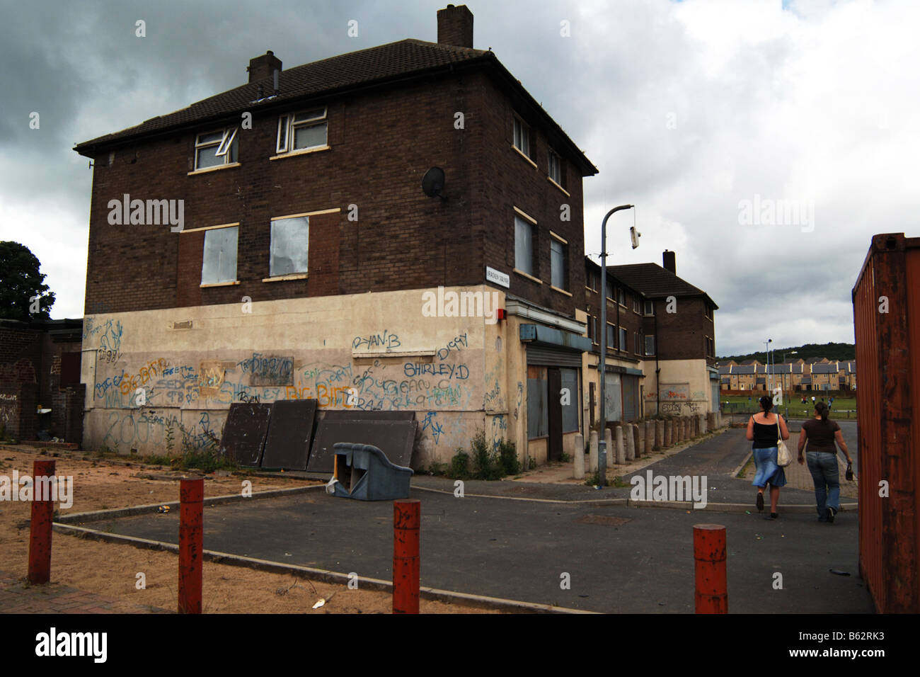 Brackenwood Council Estate, Huddersfield. The old shops before