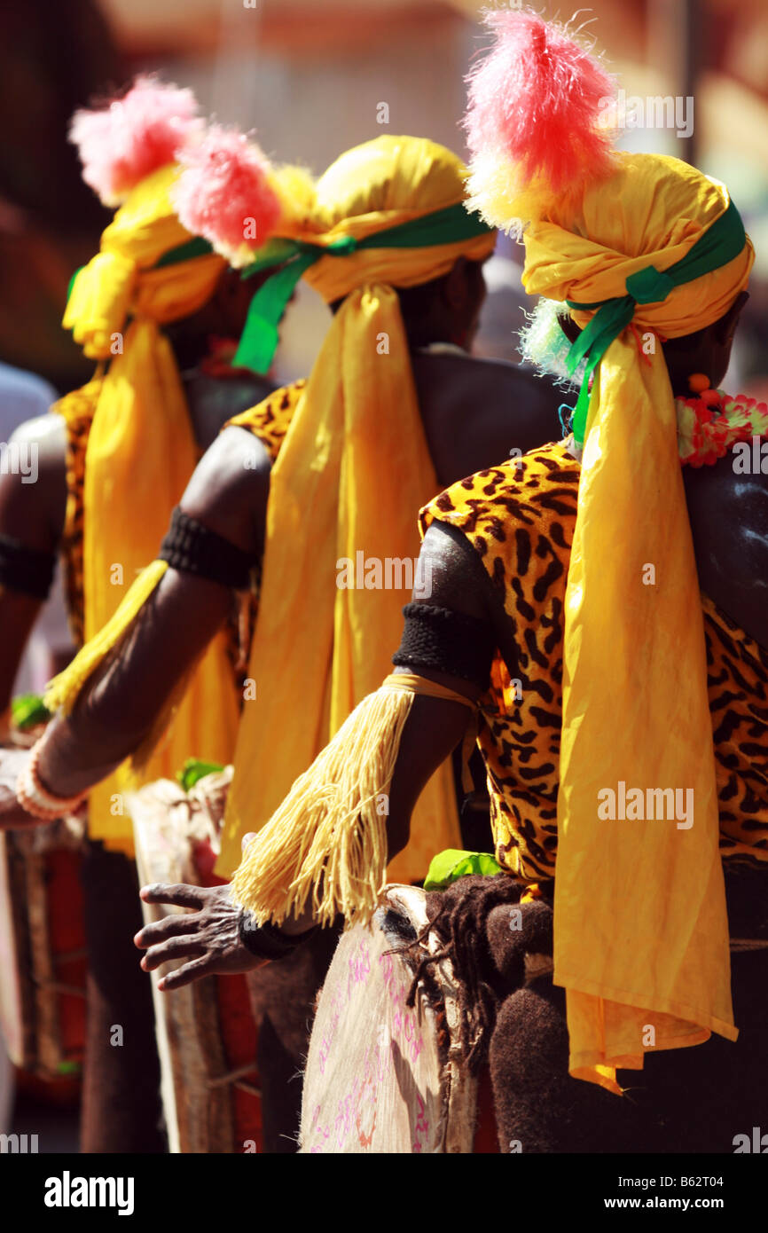 Artists performing during the Dasara festival in Mysore, India in 2008. Stock Photo