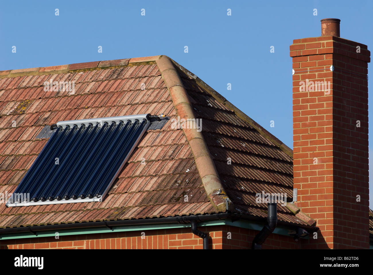 Solar evacuated tubes to heat the water of a house in Bawdsey, Suffolk ...