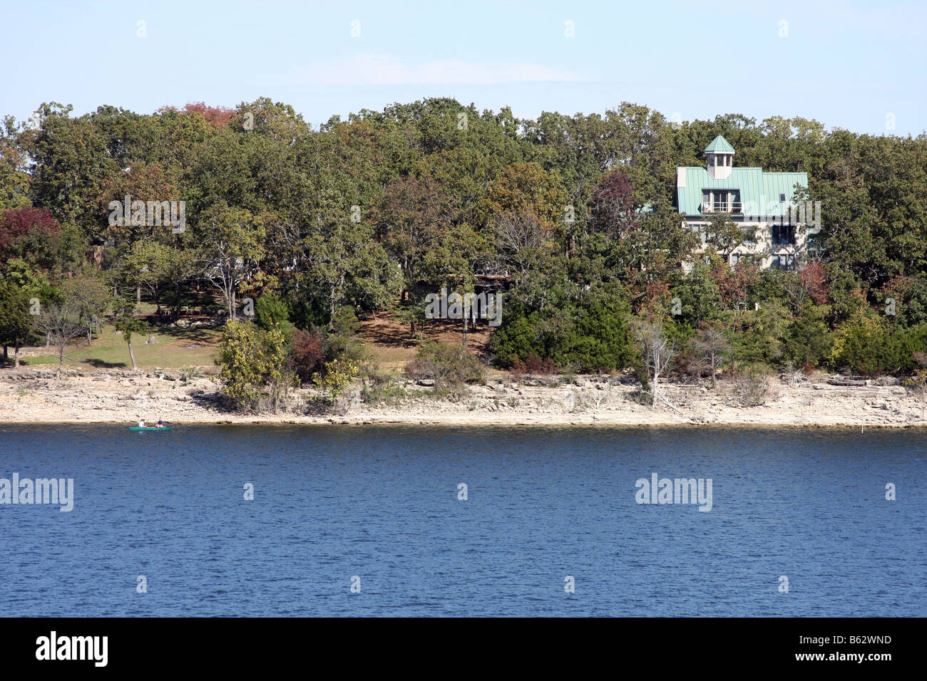 Canoeing the Table Rock Lake in Branson Missouri Houses along the shoreline Stock Photo Alamy