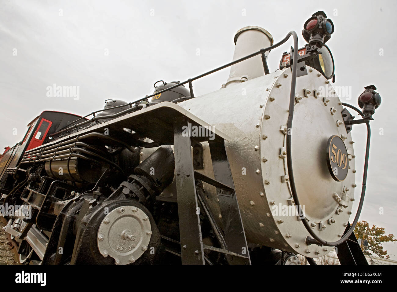 Steam locomotive on display in Cookeville Tennessee as a touristic attraction Stock Photo