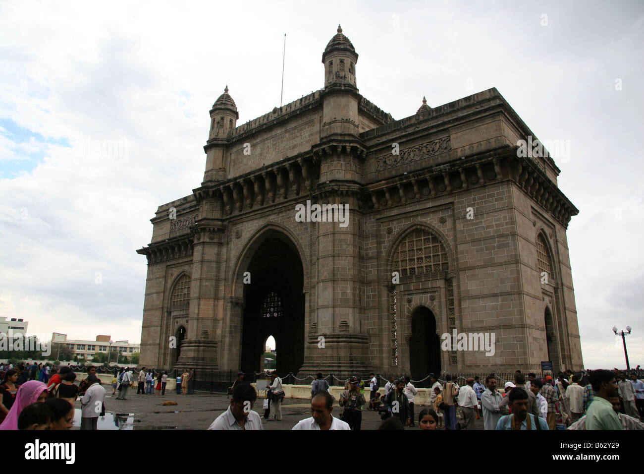 The Gateway of India in Mumbai, India. The area is popular with tourists from India and abroad. Stock Photo