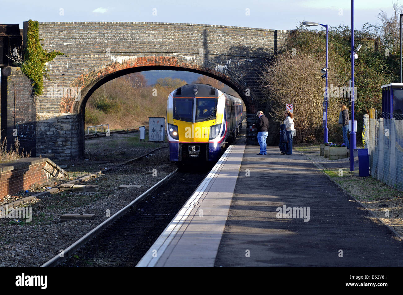 The Cotswold Line at Honeybourne station, Worcestershire, England, UK