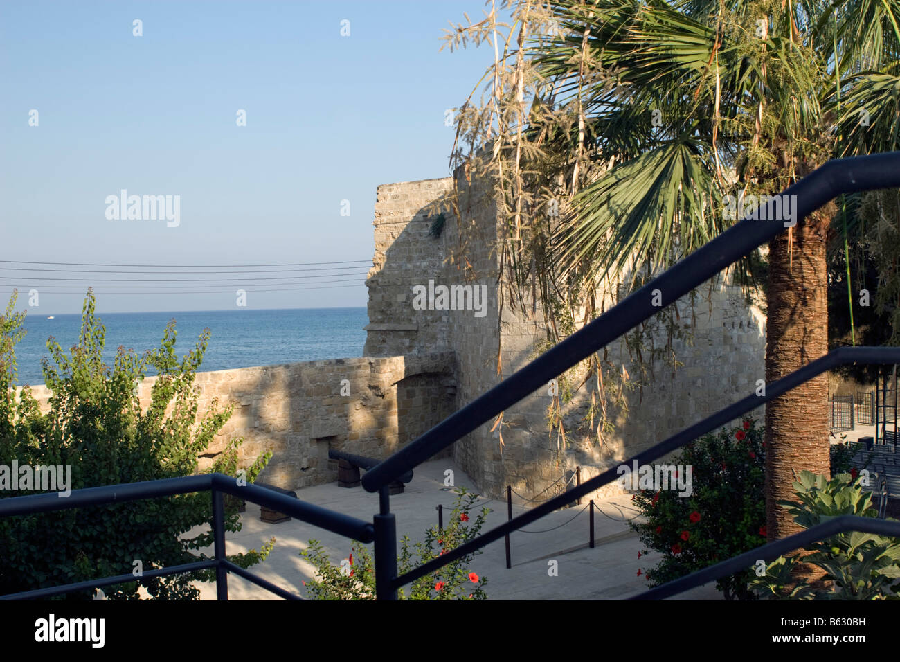 Larnaca fort Local Mediaeval Museum sea view Stock Photo