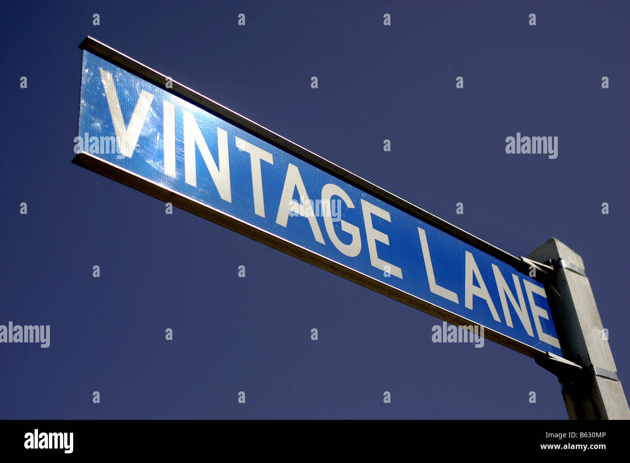 Vintage Lane road sign in Blenheim Marlborough New Zealand Stock Photo