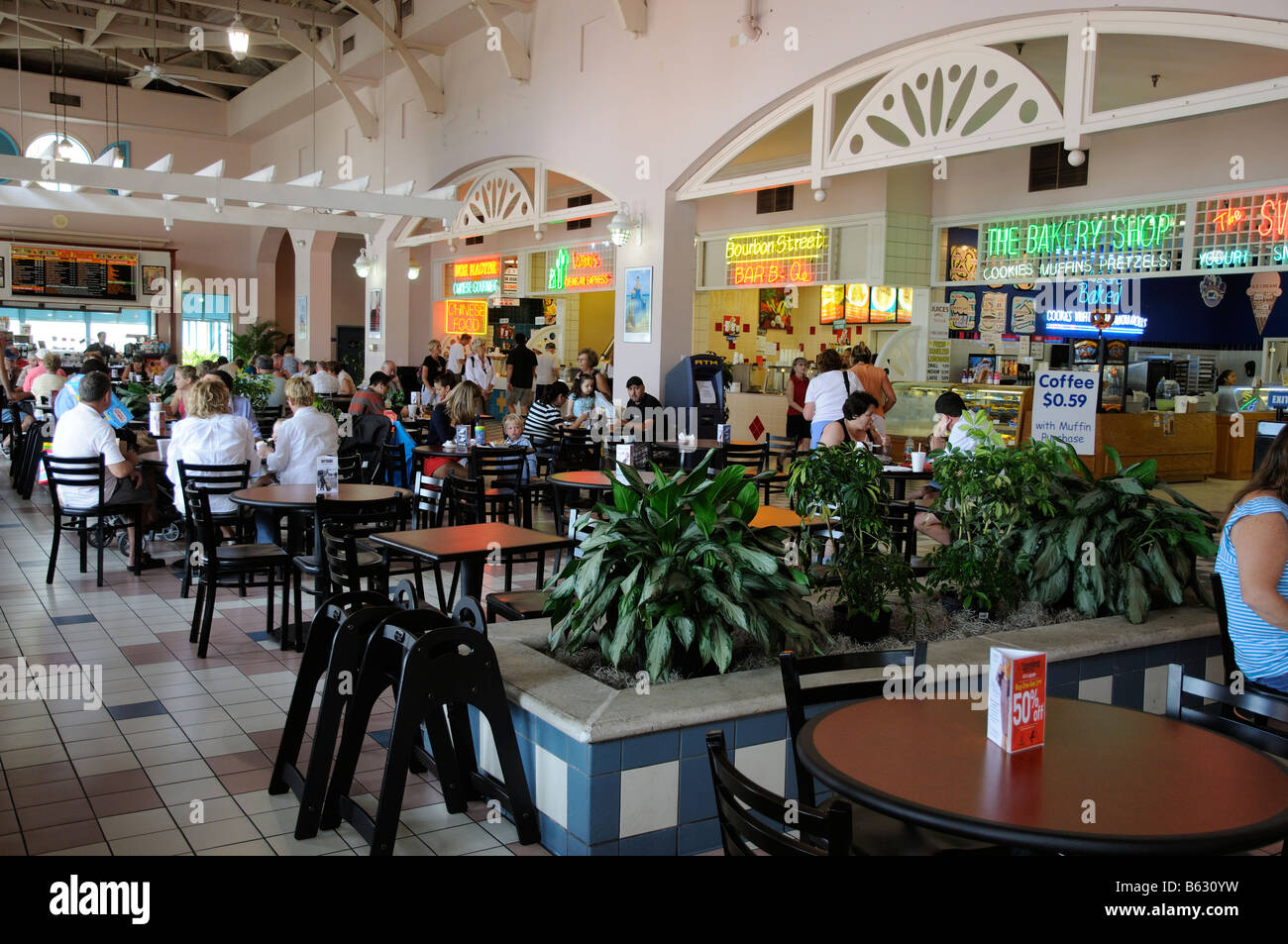 Food Court catering business shoppers eating USA Stock Photo Alamy