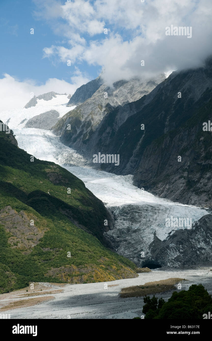 The Franz Josef glacier, South Island, New Zealand Stock Photo