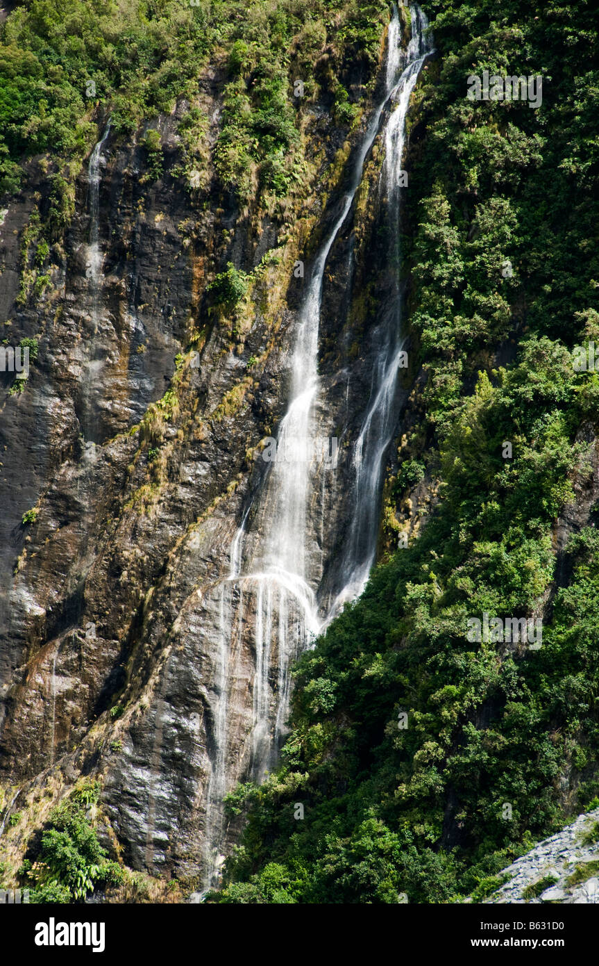 Waterfall near Franz Josef, South Island, New Zealand Stock Photo