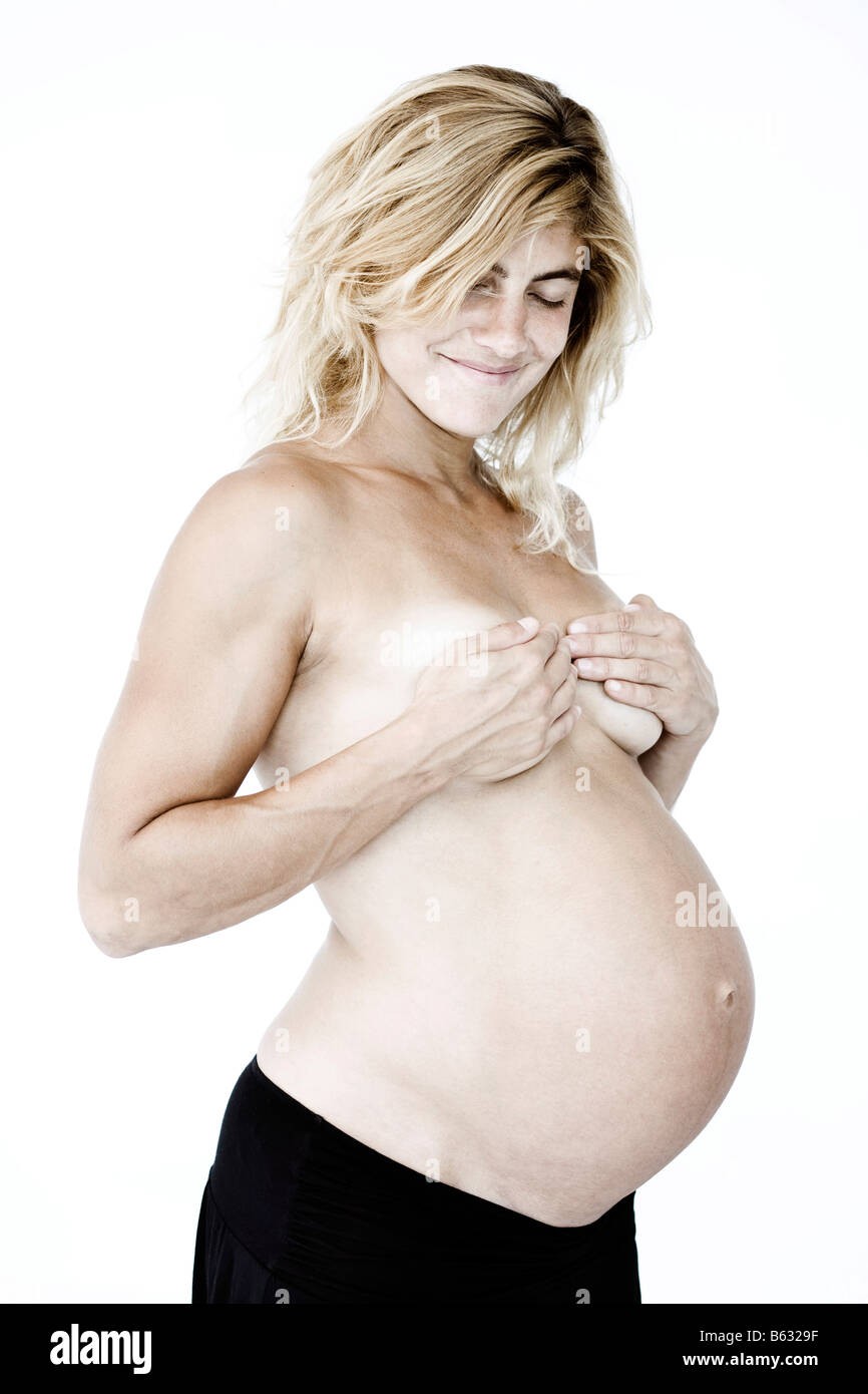 33 year old pregnant caucasian woman with the upper torso nude Stock Photo  - Alamy