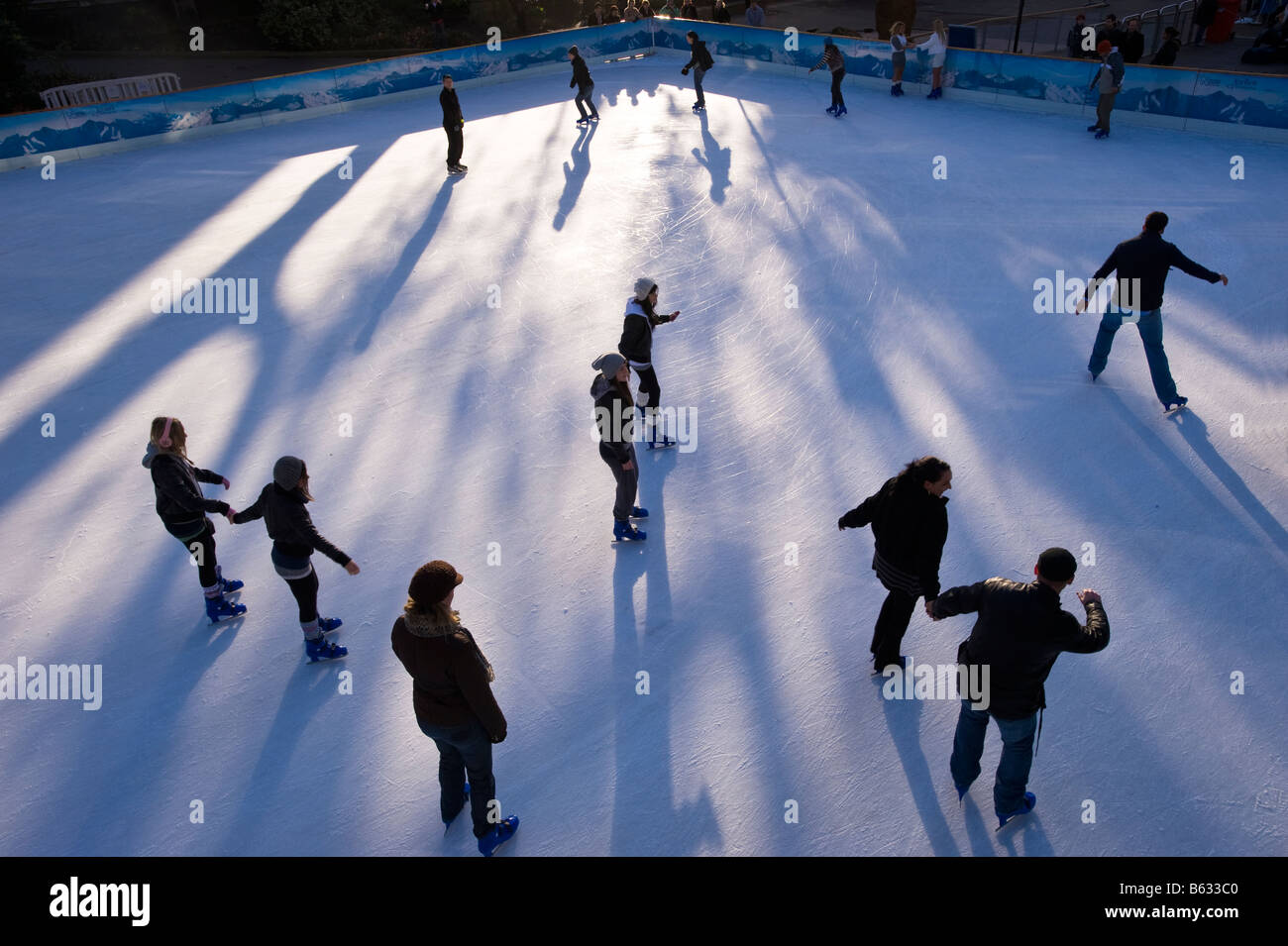 Ice Rink by Natural History Museum in winter season London United