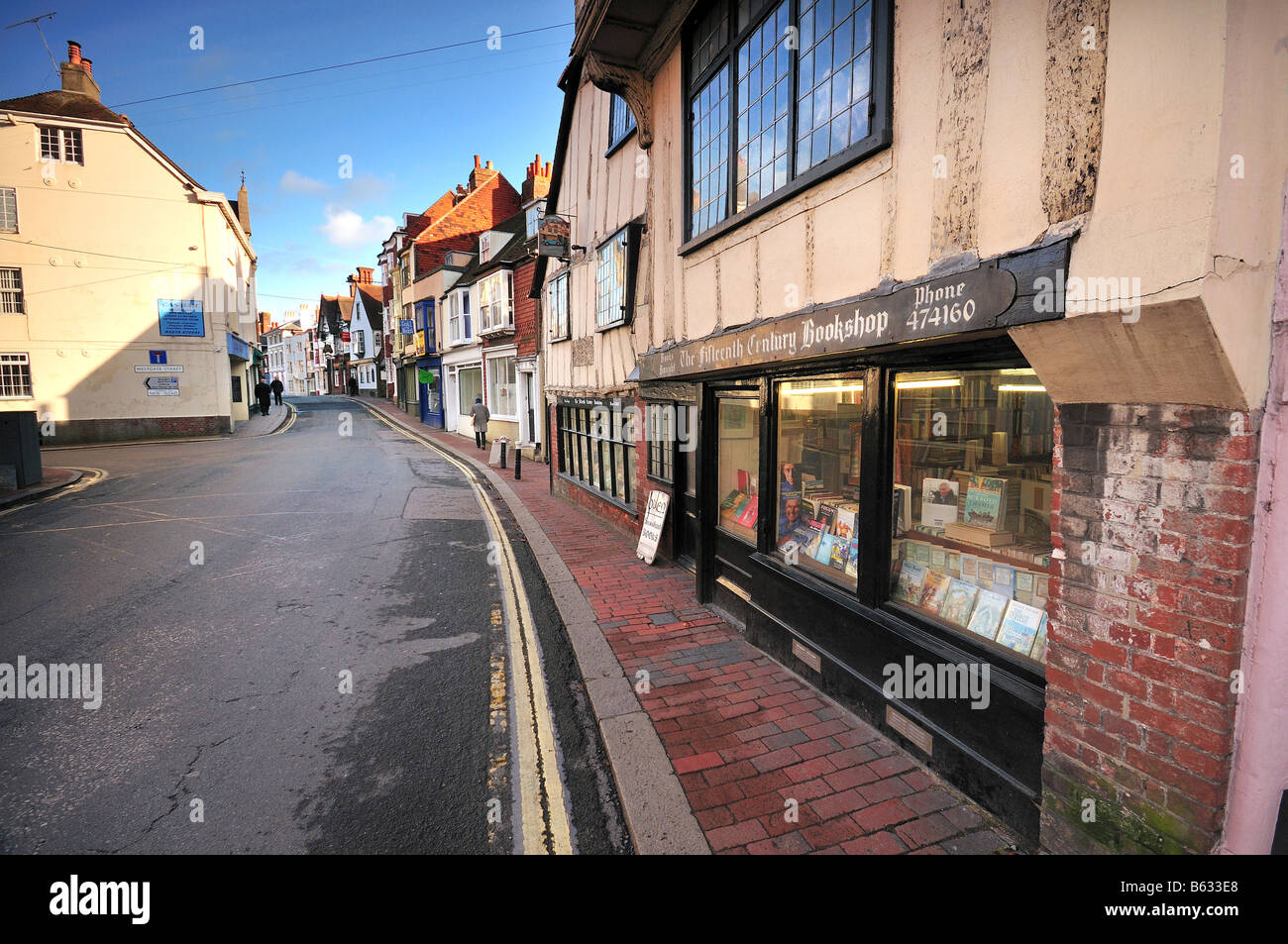 High street in Lewes showing the fifteenth century Lewes