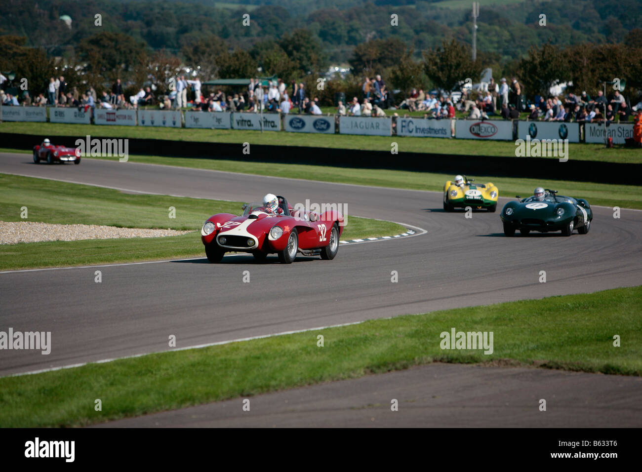 Vintage racing cars on track at the Goodwood Revival 2008 Stock Photo