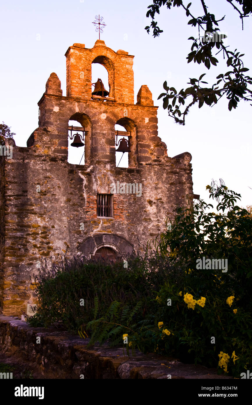San Antonio Missions, Espada (AKA Mission San Francisco de la Espada), State Historic Site in morning light Stock Photo