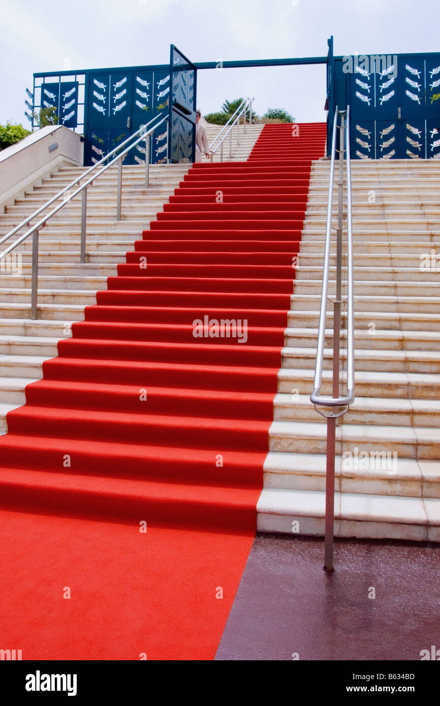 Low angle view of staircase, Palais Des Festivals Et Des Congres, Cote d'Azur, Cannes, Provence-Alpes-Cote D'Azur, France Stock Photo