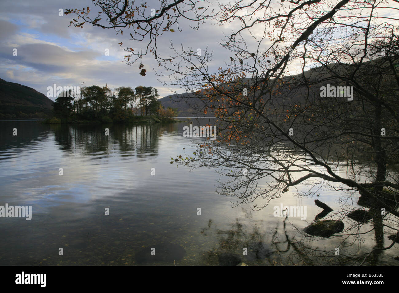 Reflective view of Loch Lomond Stock Photo