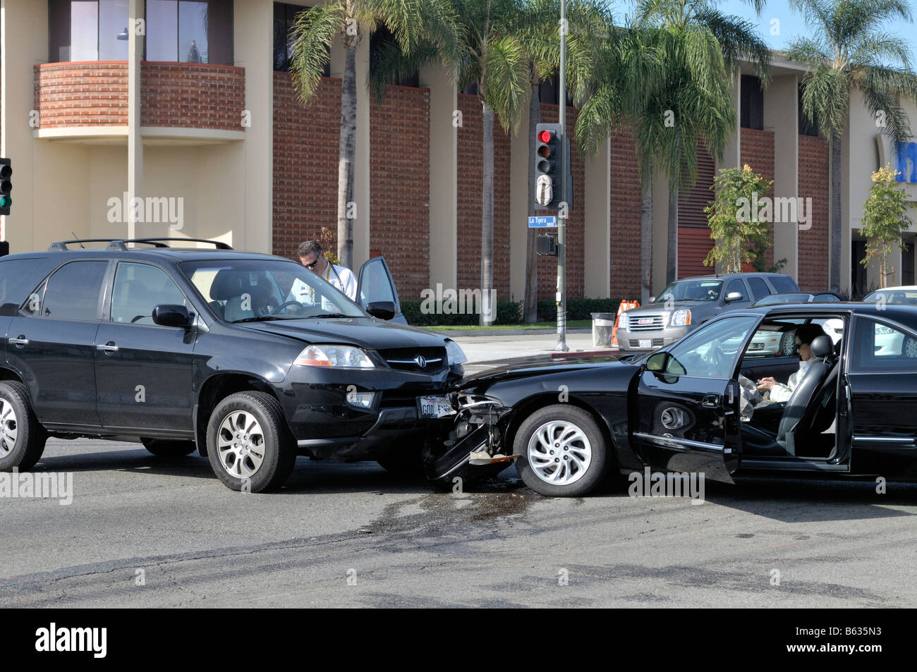 A head on collision has just occurred Stock Photo - Alamy