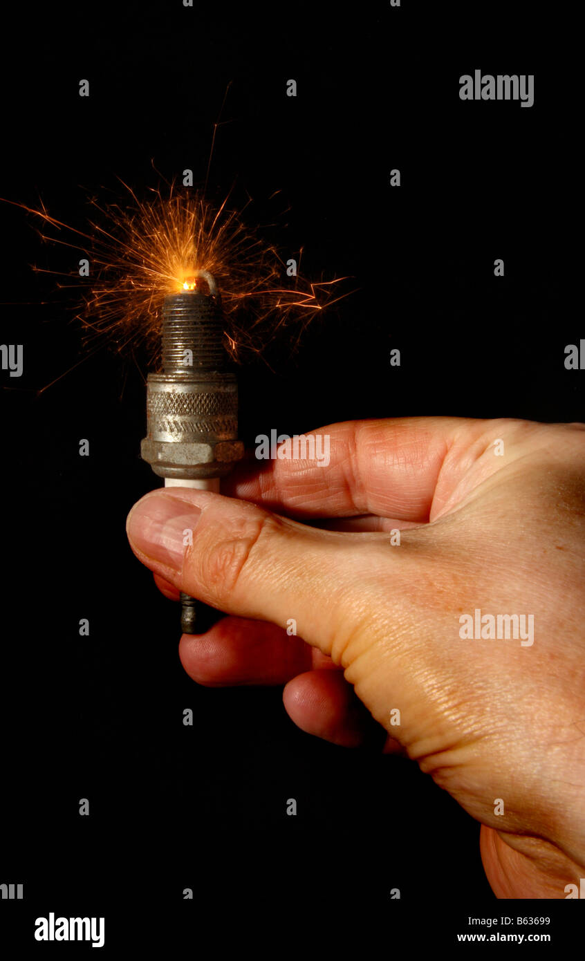 A 'spark plug', still sparking, unstoppable ! Stock Photo