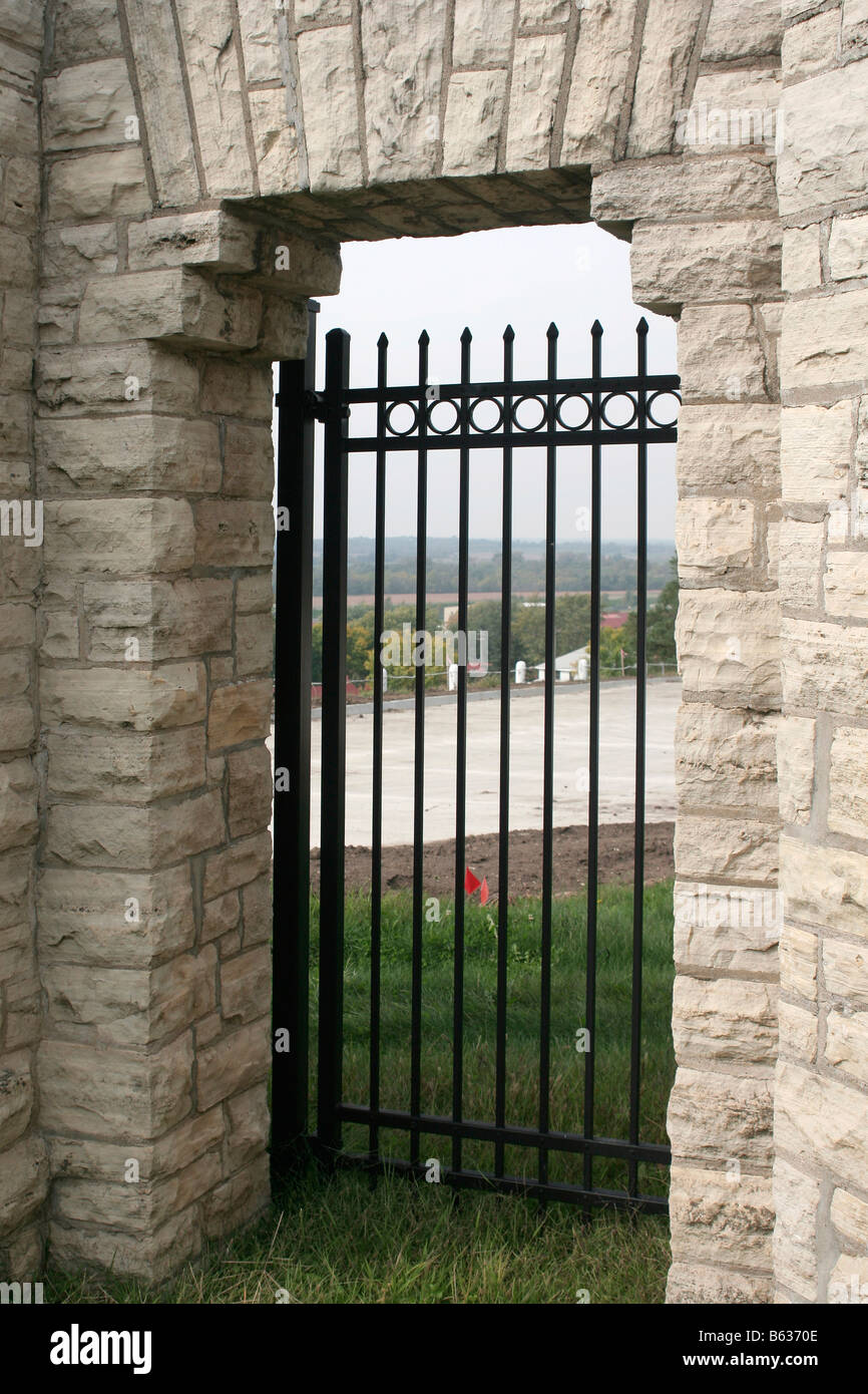 Barred gate Camp Dodge Iowa Stock Photo Alamy