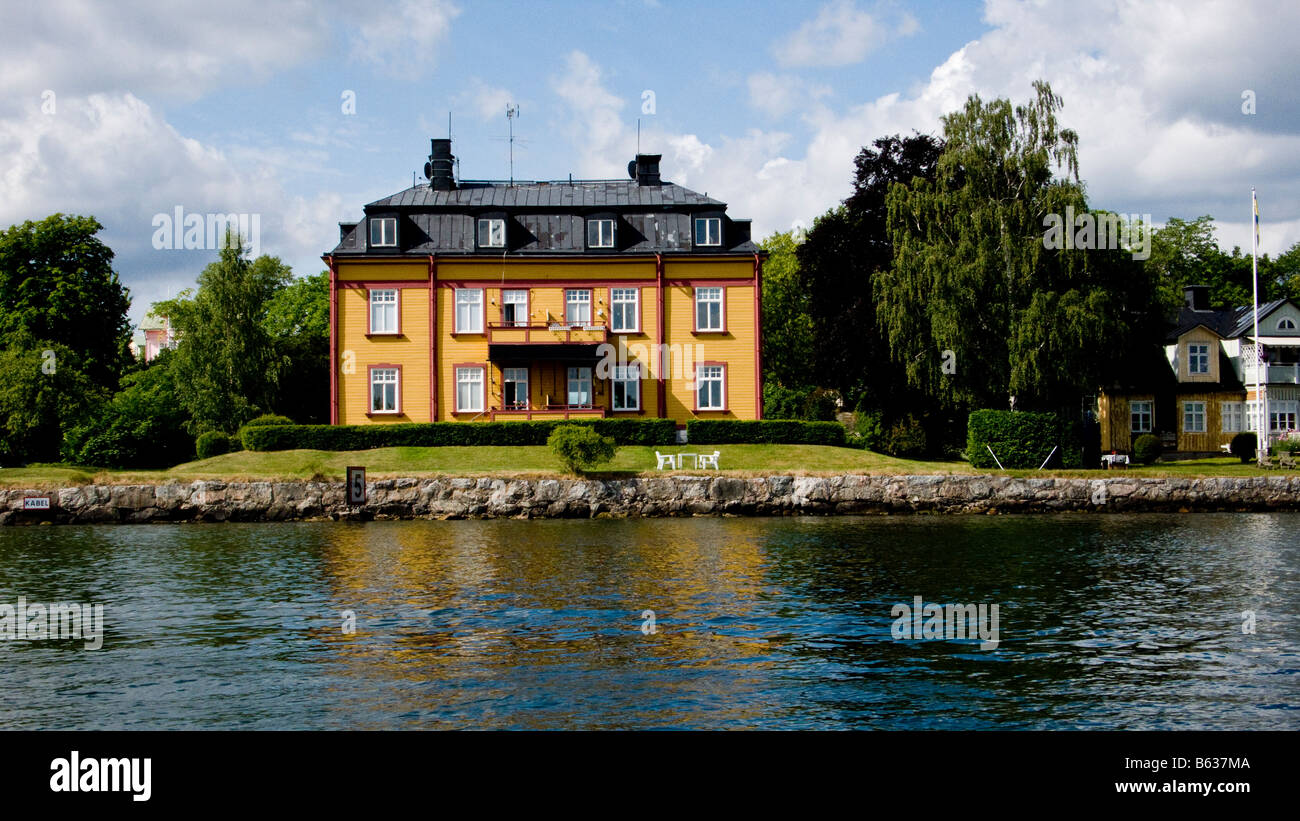 Big old house i Vaxholm in the Stockholm archipelago that has been