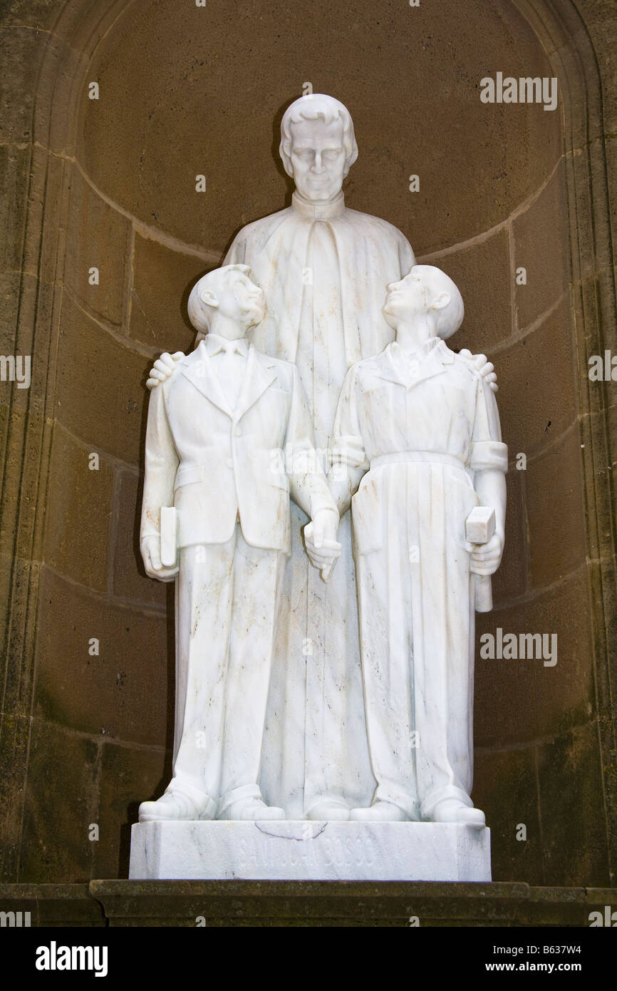 Statue of Saint Joan Bosco, Montserrat Basilica and Monastery, Montserrat, near Barcelona, Spain Stock Photo