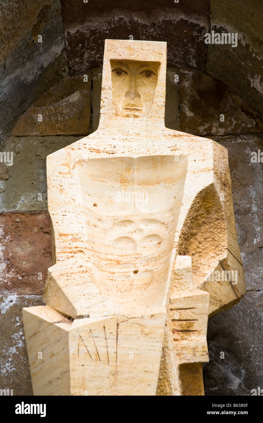 Statue of Saint George, Montserrat Basilica and Monastery, Montserrat, near Barcelona, Spain Stock Photo