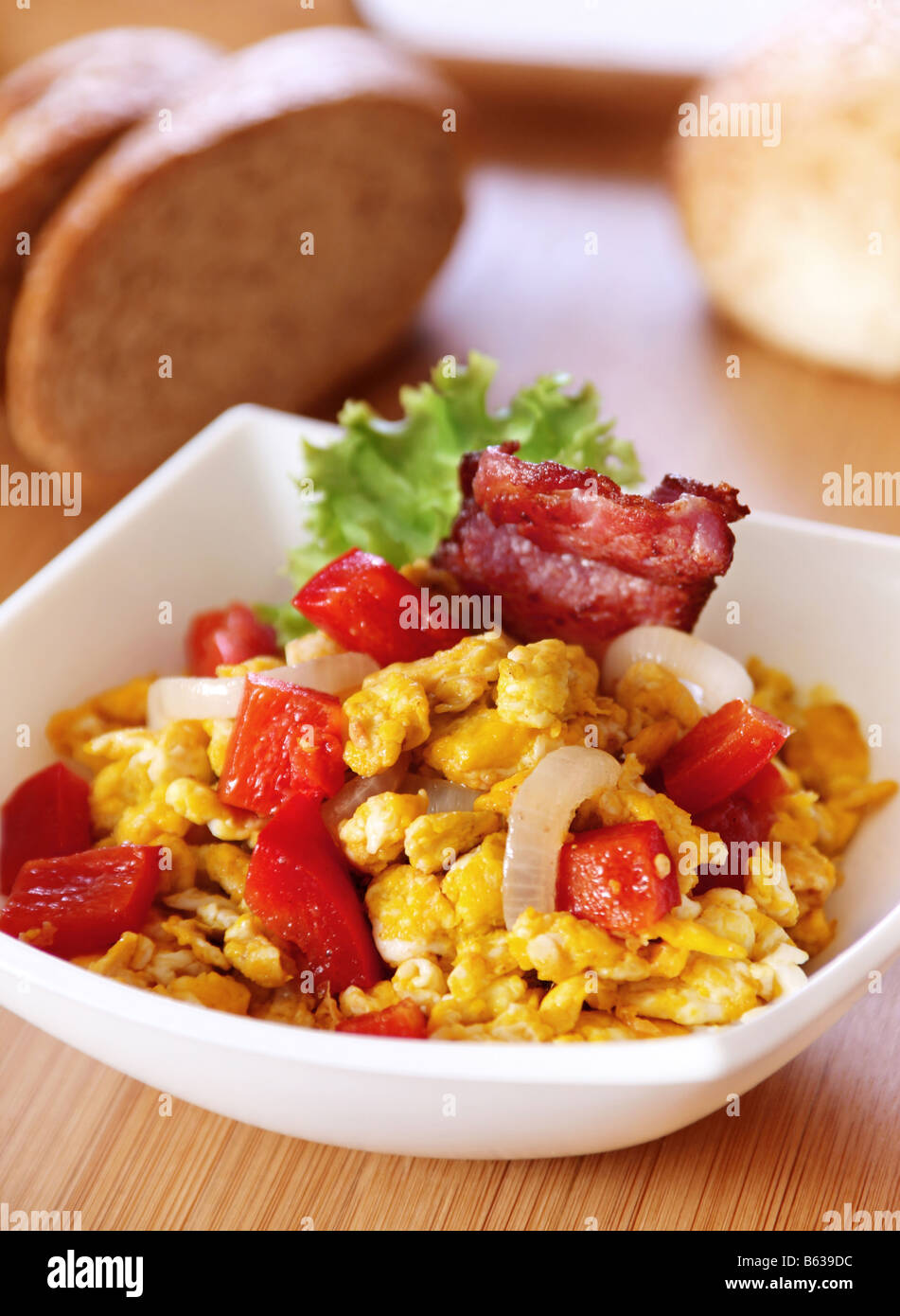 Omelette with fried pepper vegetable and onion Stock Photo Alamy