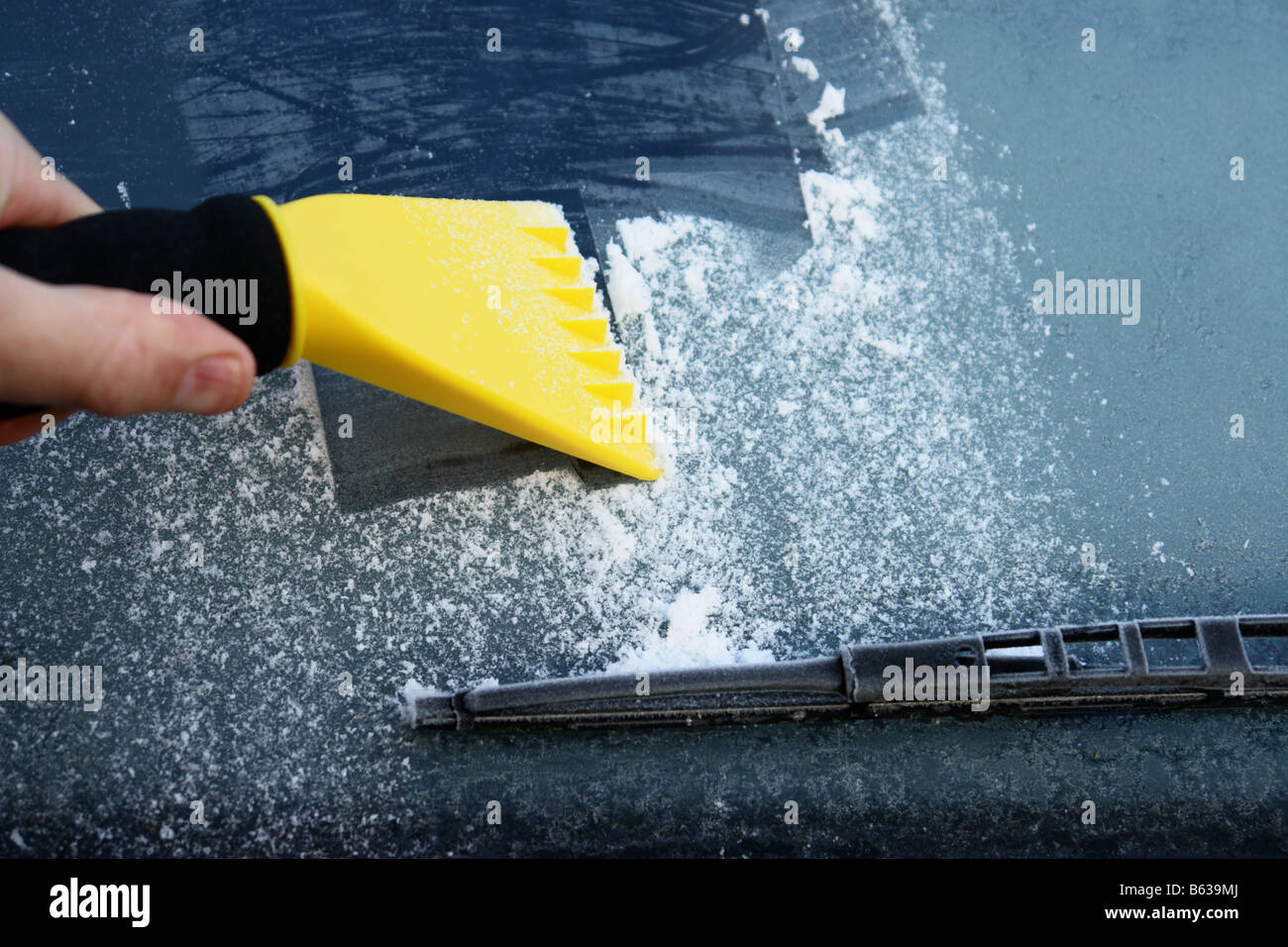 car windshield covered with ice Stock Photo Alamy