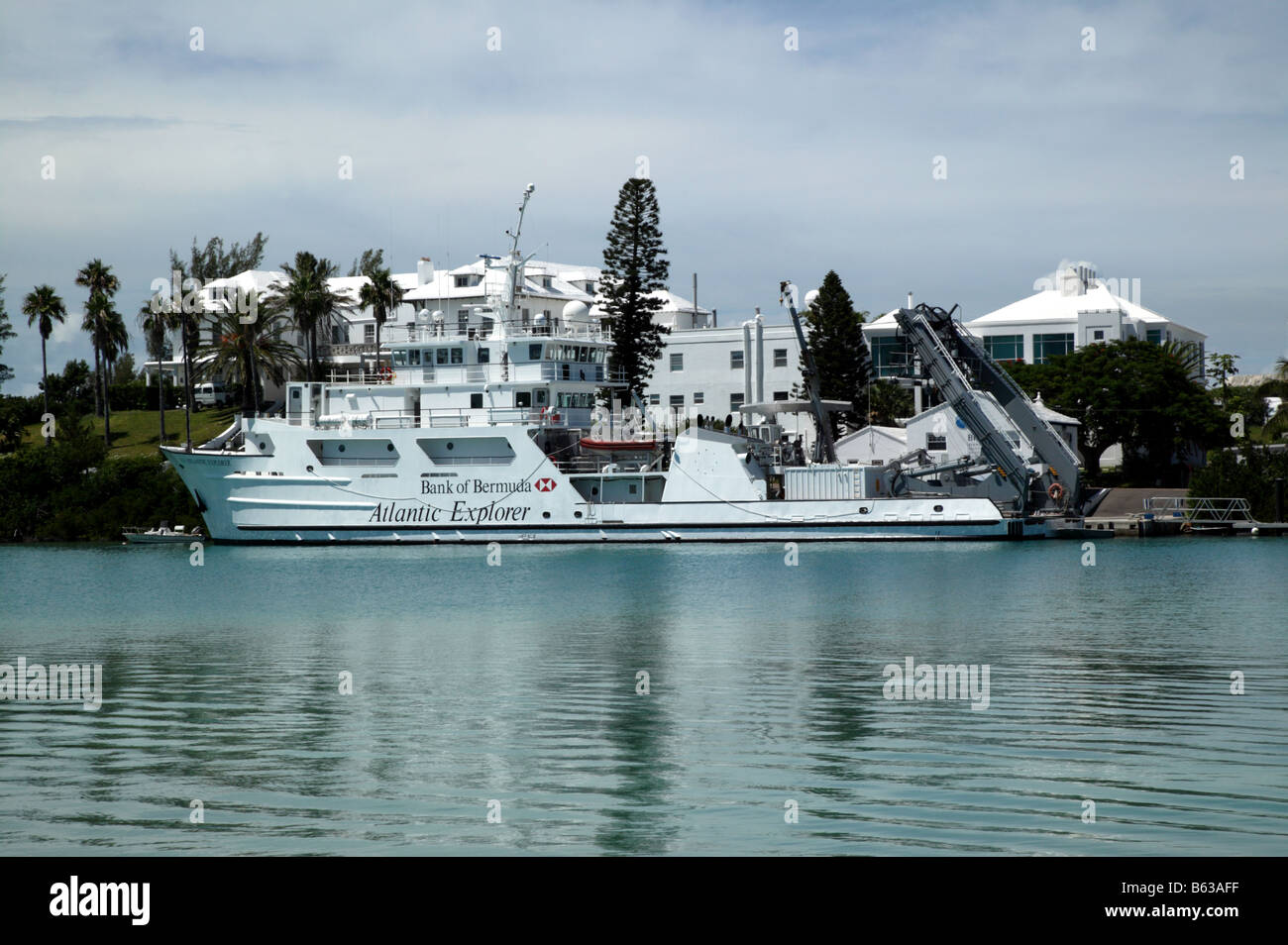 Shot of the R/V Atlantic Explorer, an oceanographic research vessel opperated by the Bermuda Institute of Ocean Sciences Stock Photo