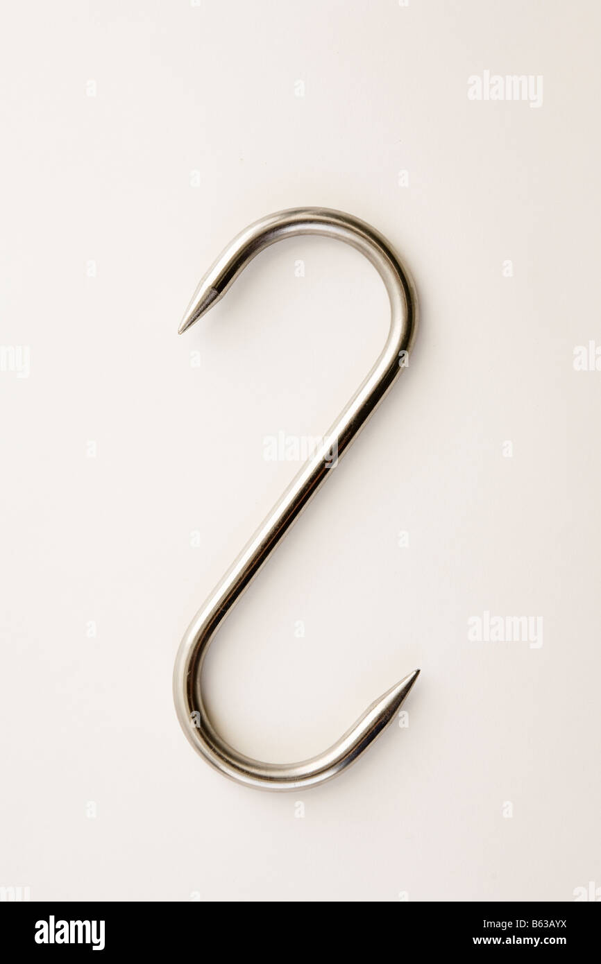 meat hook stainless steel on white background Stock Photo