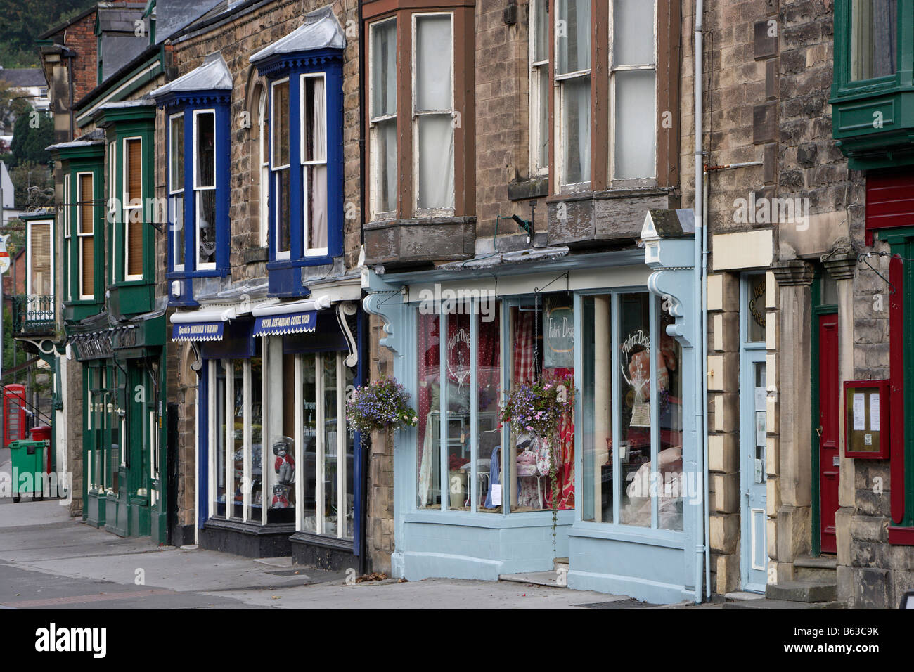Matlock Bath Town center typical houses Victorian style Derbyshire the