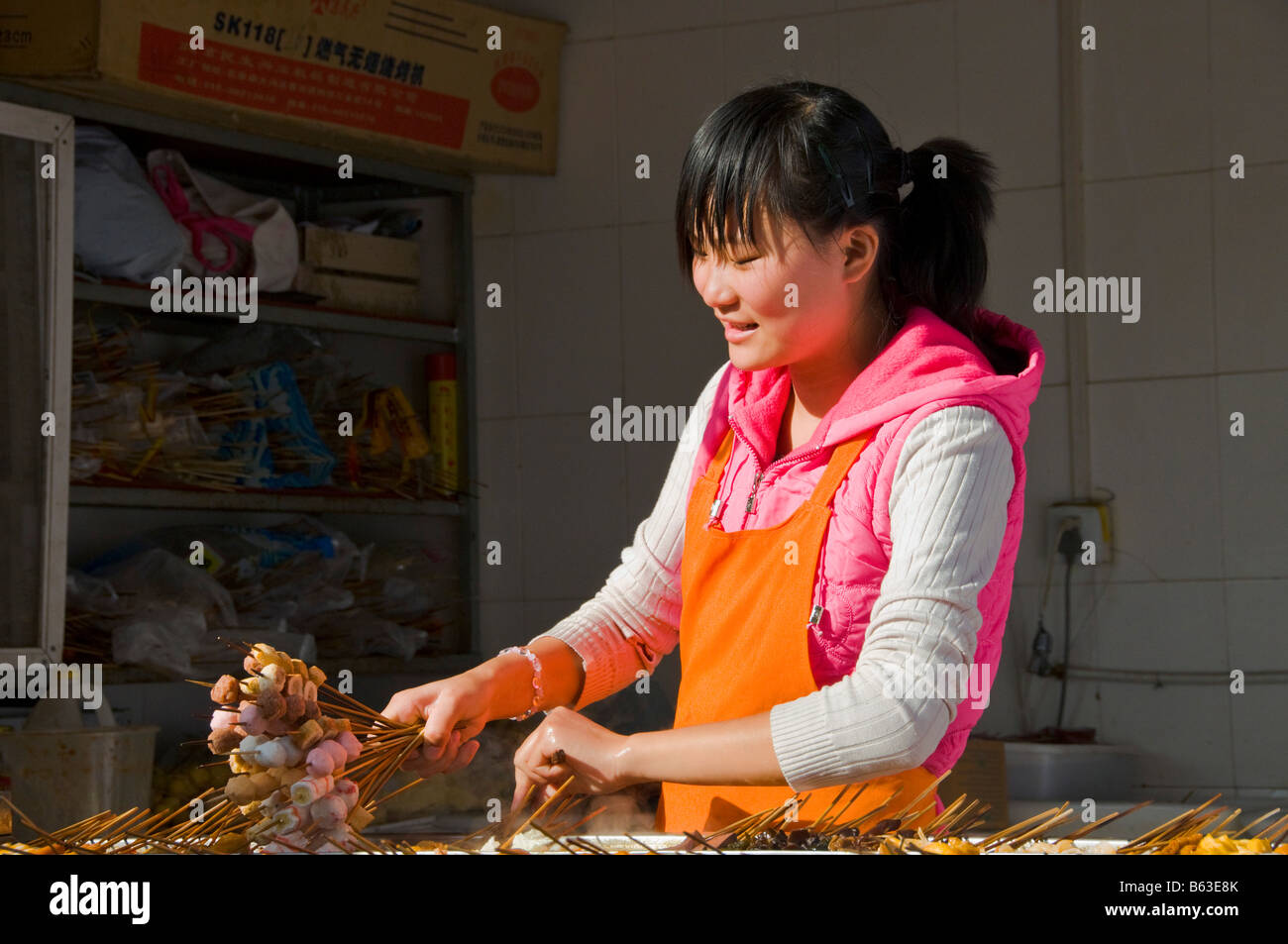 Food vendor Beijing China Stock Photo