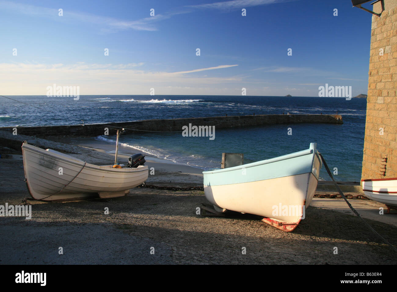 sennen cove boats in the harbour, cornwall, england Stock Photo - Alamy
