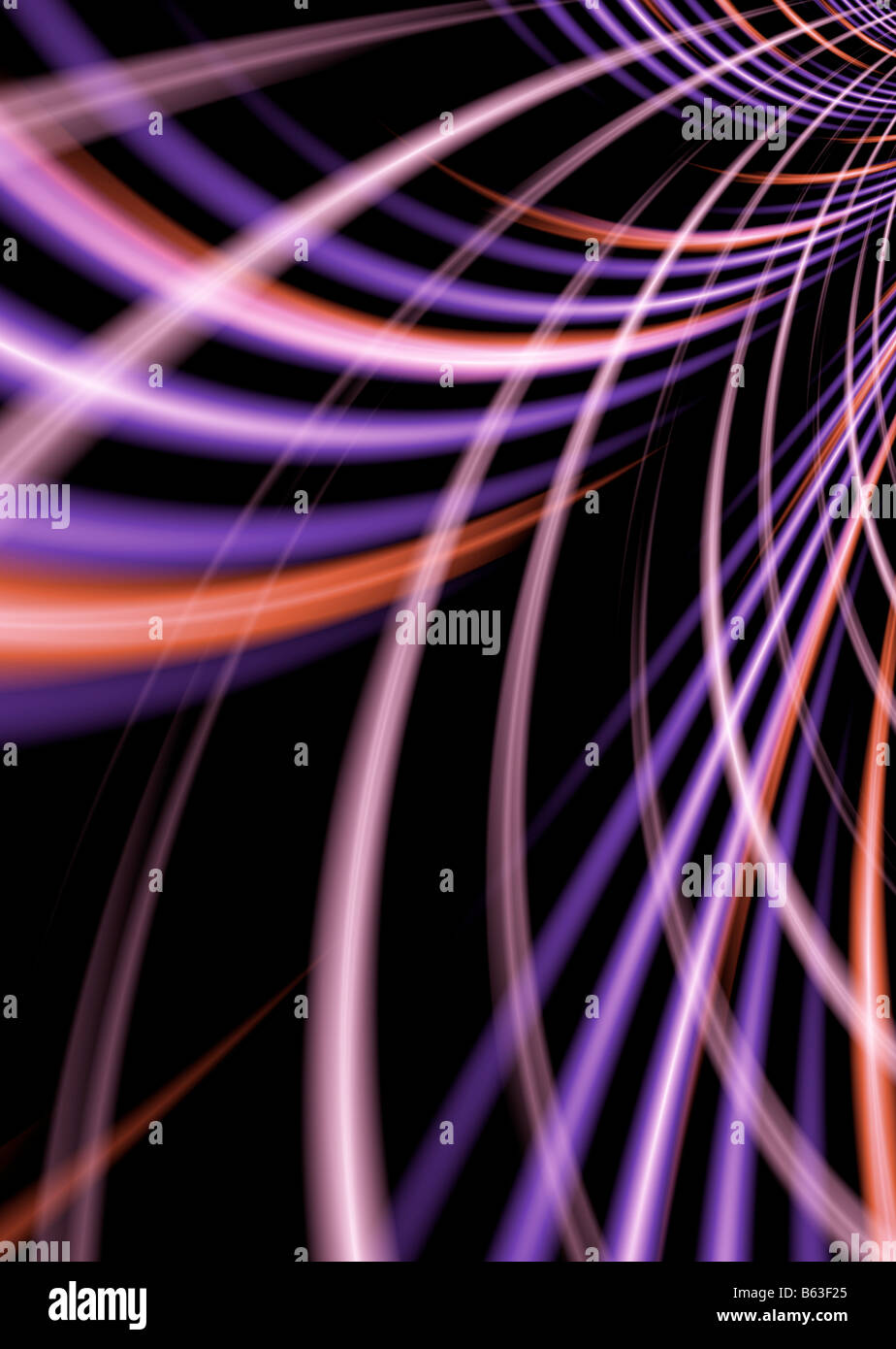 Neon abstract background with flowing lines in purple and red Stock ...