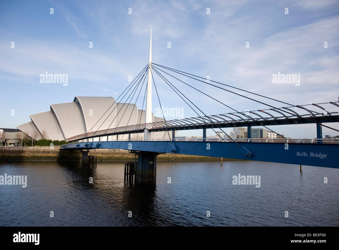 The Bells Bridge & Armadillo Concert Venue at the Scottish Event Campus SEC Finnieston Glasgow Scotland U.K. United Kingdom Stock Photo