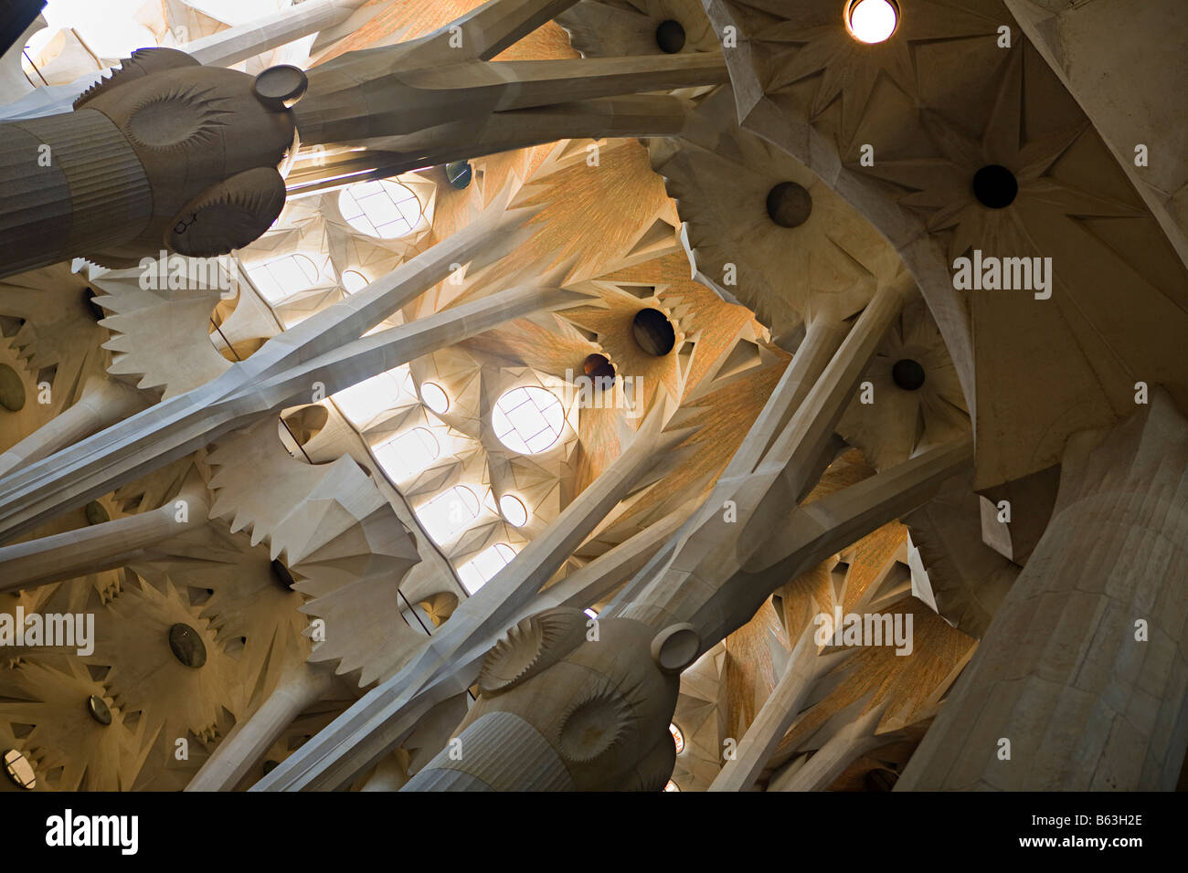 interior of the Sagrada Familia, Barcelona, Spain. Designed by Antonio ...