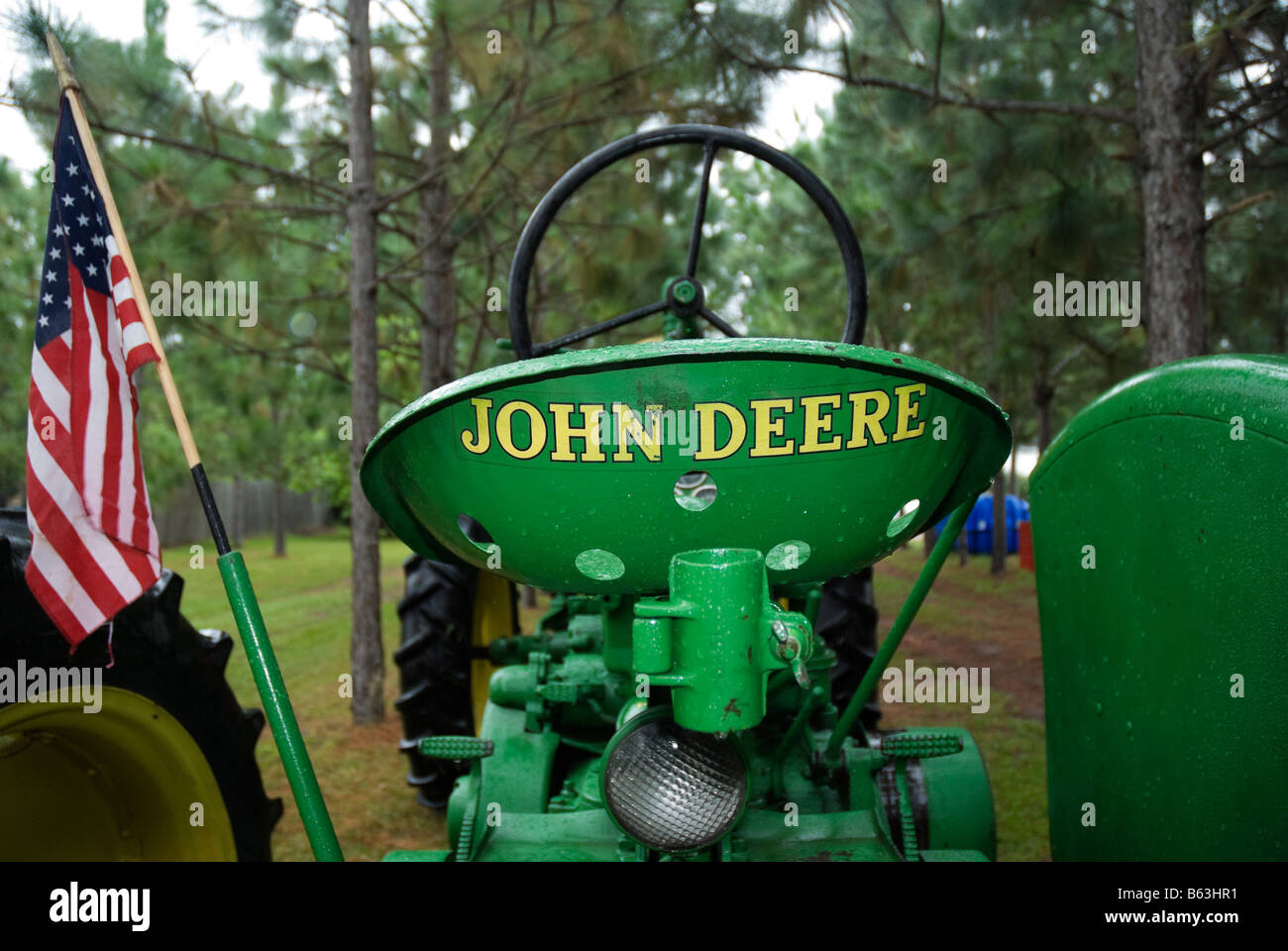 Antique John Deere tractor Florida Stock Photo Alamy
