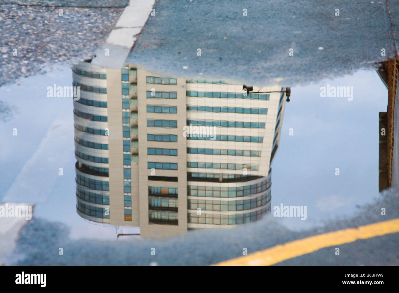 Bridgewater Place reflected in water Leeds city centre UK Stock Photo