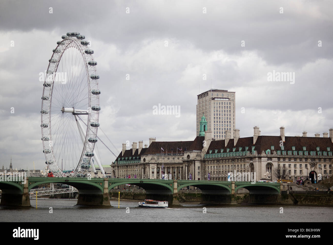 themes river london eye england Stock Photo - Alamy